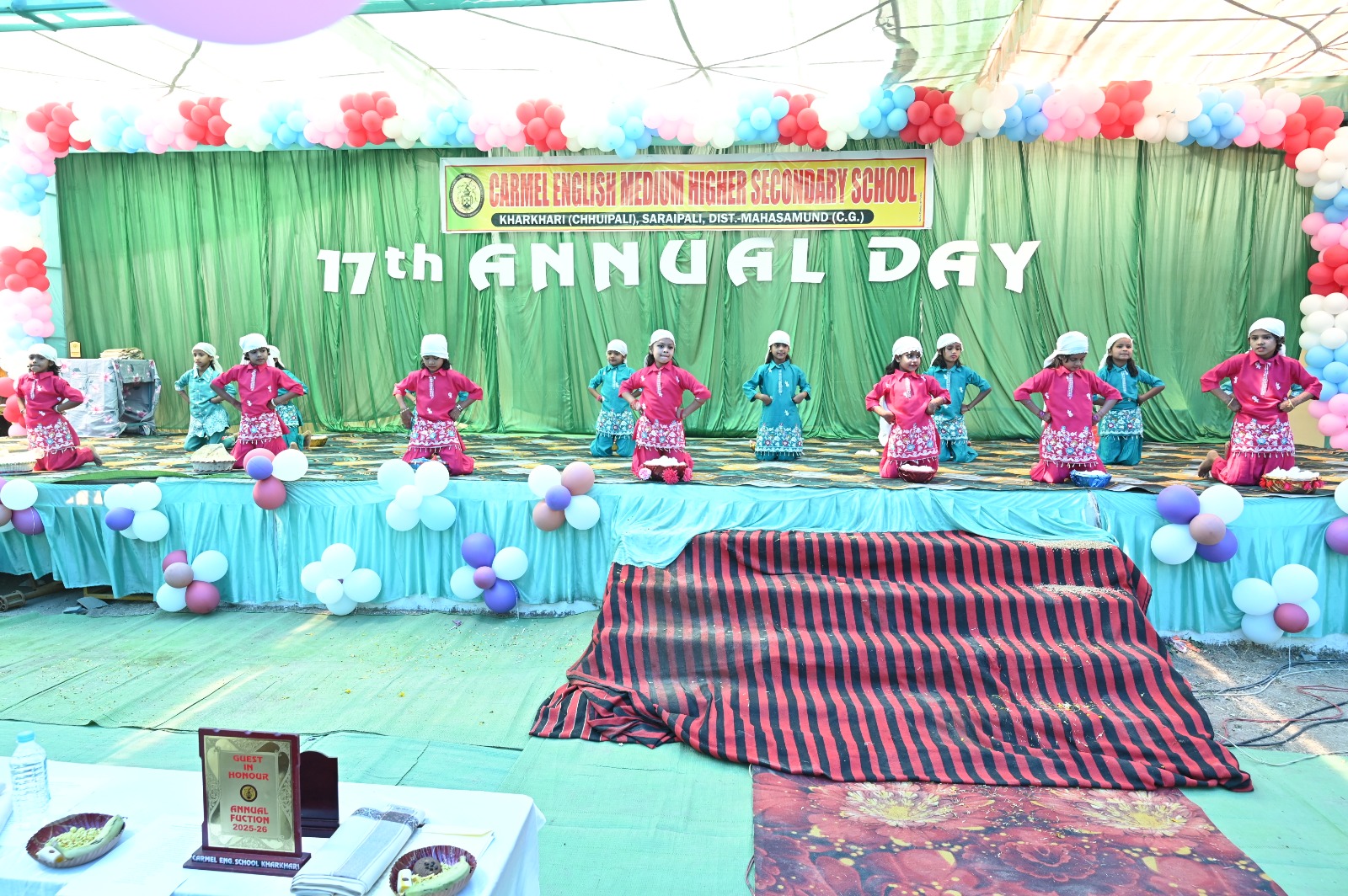 Dance performance on stage at the Carmel school annual day function