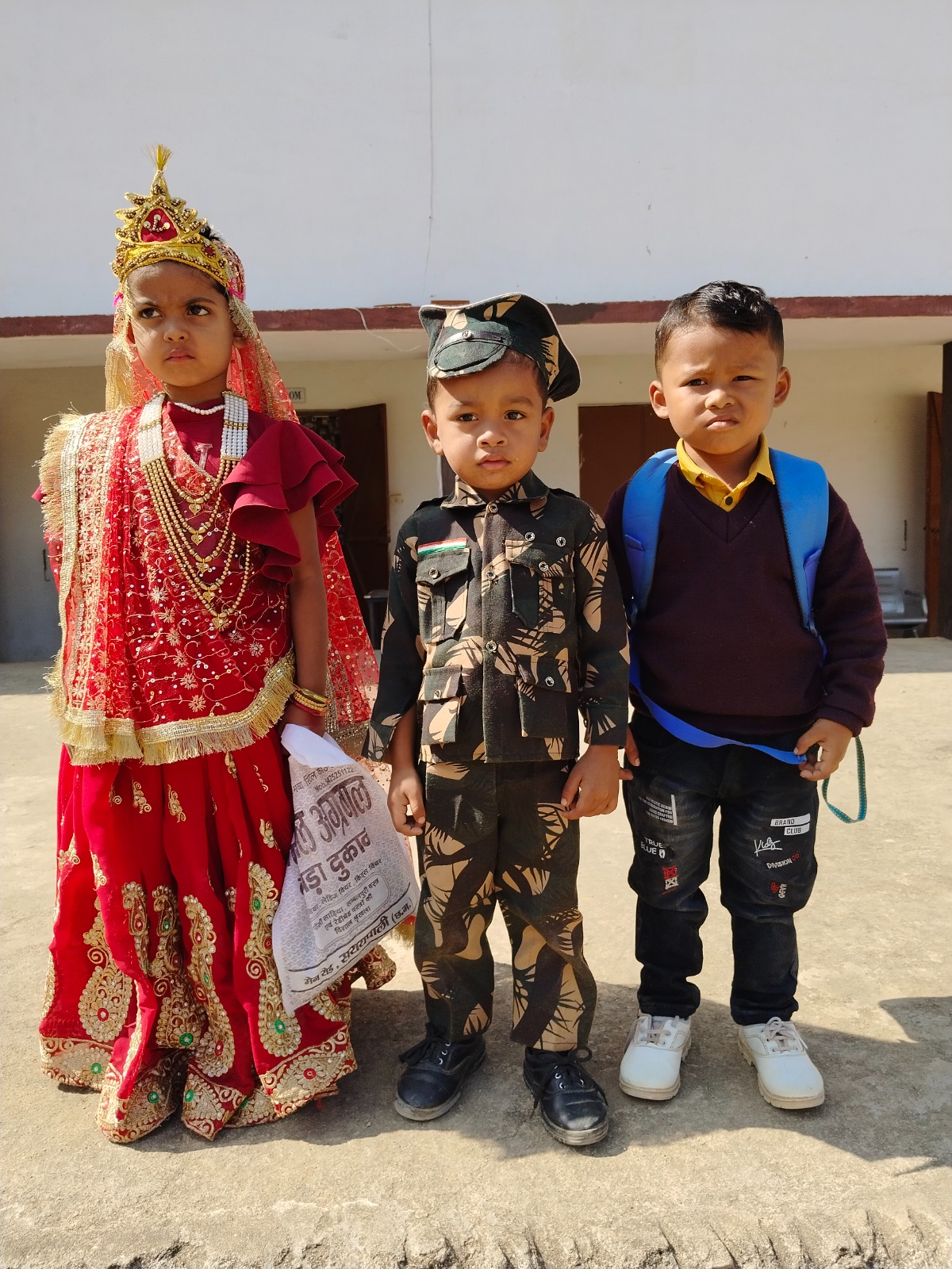 Young pupils dressed up for a school function
