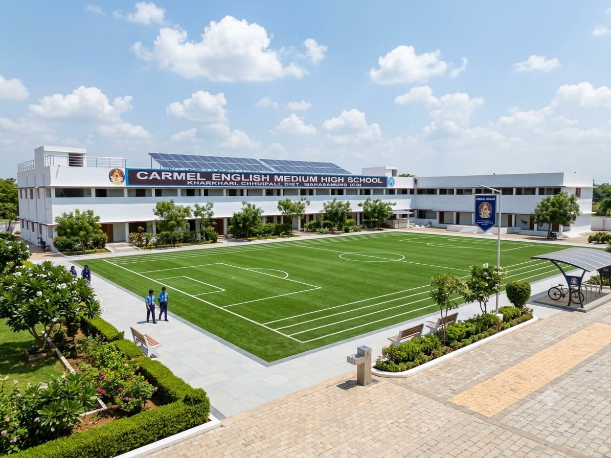 Main building of the school at Carmel English Medium High School, Kharkhari Chuipali